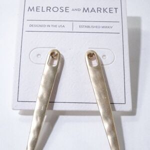 Nordstrom Melrose & Market Gold Hammered Stick Drop earrings NWT 38